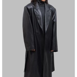 Remy Leather Classic Belted Trench Coat